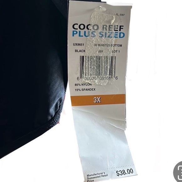 NWTS-Coco Reefs Black Plus Size Swim Suit Bottom size 3X - Picture 7 of 9